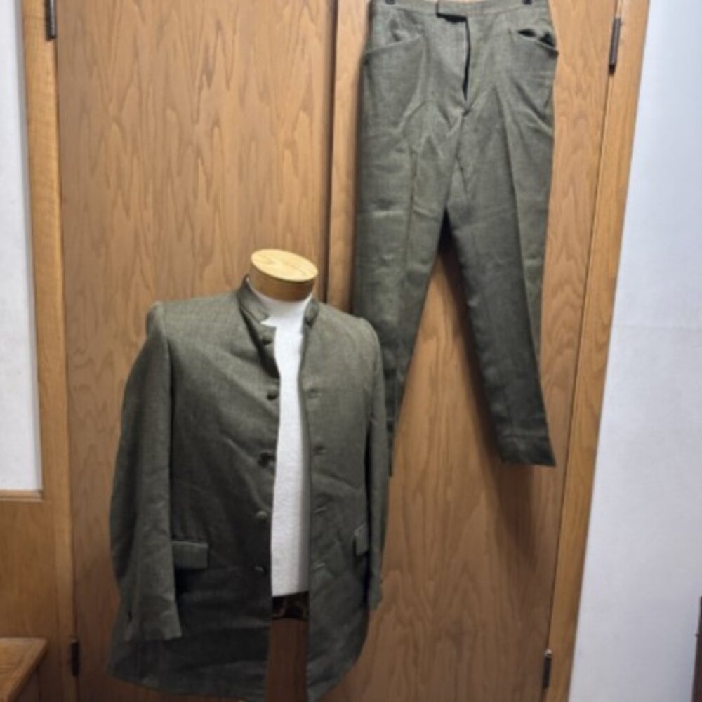 VTG 1950s 1960s 1970s Trachten Nehru Suit Green Men’s 38 Pants 30x29 Gimbels S